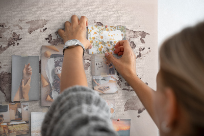 Quadro em cortiça Mapa-múndi em aquarela