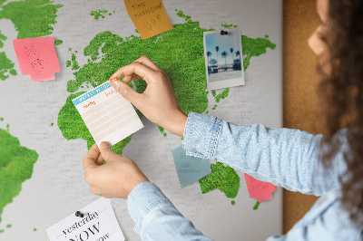 Painel em cortiça Mapa de grama verde