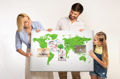 Painel em cortiça Mapa de grama verde