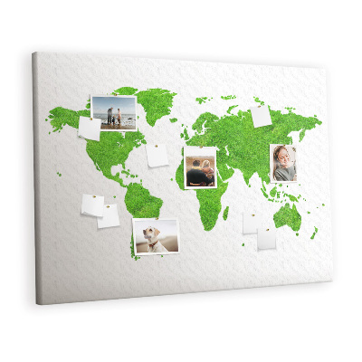 Painel em cortiça Mapa de grama verde