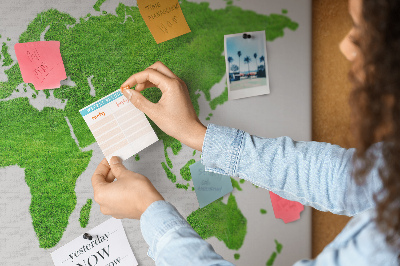 Painel em cortiça Mapa de grama verde