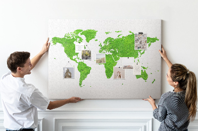 Painel em cortiça Mapa de grama verde