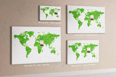Painel em cortiça Mapa de grama verde