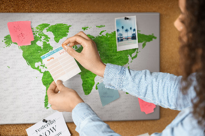 Painel em cortiça Mapa de grama verde