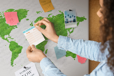 Painel em cortiça Mapa de grama verde