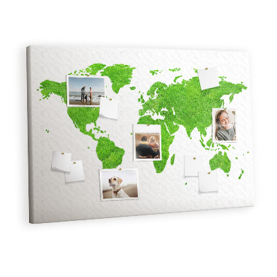 Painel em cortiça Mapa de grama verde
