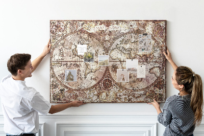 Quadro em cortiça Mapa do atlas antigo