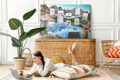 Quadro de aviso de cortiça Paisagem montanhosa