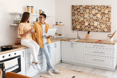 Quadro em cortiça Rolhas de vinho de madeira