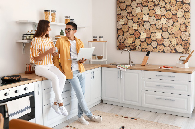 Quadro em cortiça Rolhas de vinho de madeira