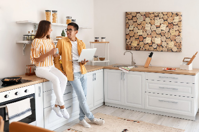 Quadro em cortiça Rolhas de vinho de madeira