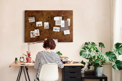 Quadro de aviso de cortiça Mapa de nomes de países