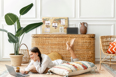 Painel em cortiça Mapa-múndi vintage