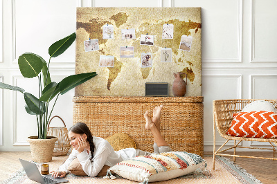 Quadro de aviso de cortiça Mapa do mundo antigo