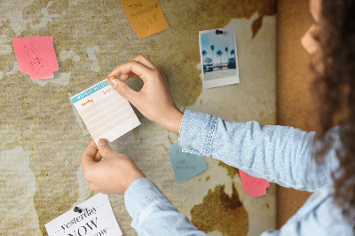 Quadro de aviso de cortiça Mapa do mundo antigo