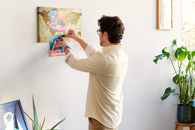 Quadro de aviso de cortiça Mapa do mundo antigo