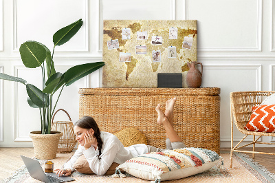 Quadro de aviso de cortiça Mapa do mundo antigo