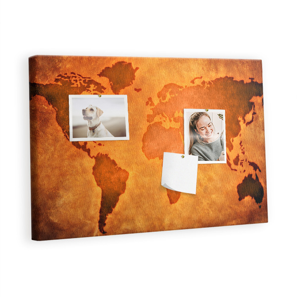 Painel em cortiça Grande mapa do mundo
