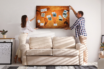 Painel em cortiça Grande mapa do mundo