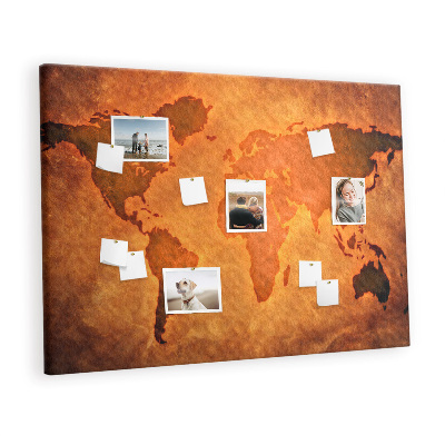 Painel em cortiça Grande mapa do mundo