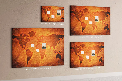 Painel em cortiça Grande mapa do mundo