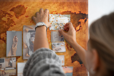 Painel em cortiça Grande mapa do mundo