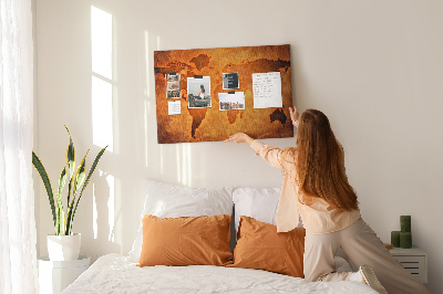 Painel em cortiça Grande mapa do mundo