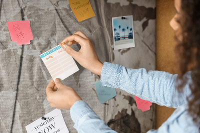 Quadro de aviso de cortiça Padrão de mapa-múndi