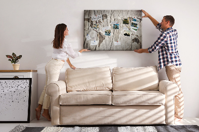 Quadro de aviso de cortiça Padrão de mapa-múndi