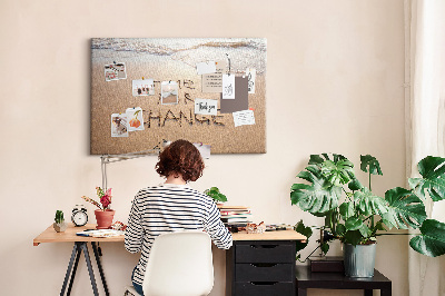 Quadro de aviso de cortiça Citação de praia