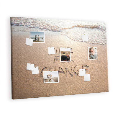 Quadro de aviso de cortiça Citação de praia