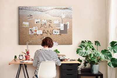 Quadro de aviso de cortiça Citação de praia