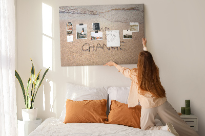 Quadro de aviso de cortiça Citação de praia