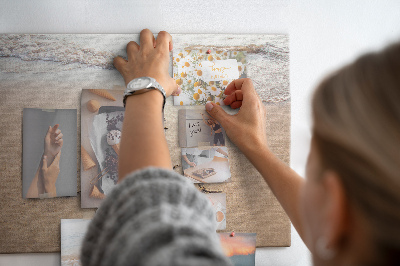 Quadro de aviso de cortiça Citação de praia