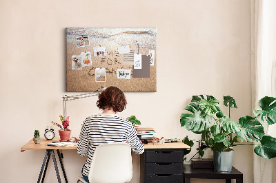 Quadro de aviso de cortiça Citação de praia