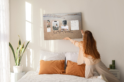 Quadro de aviso de cortiça Citação de praia