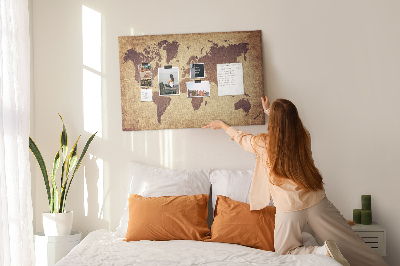 Painel em cortiça Mapa do mundo antigo