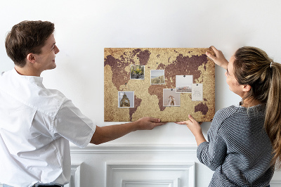 Painel em cortiça Mapa do mundo antigo