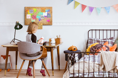 Quadro de aviso de cortiça Mapa mundial