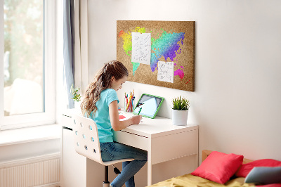 Quadro de aviso de cortiça Mapa mundial