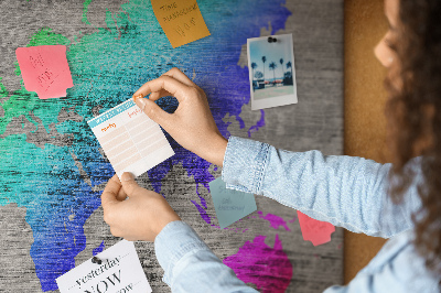 Painel em cortiça Mapa mundial