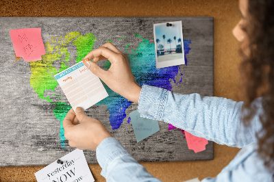 Painel em cortiça Mapa mundial