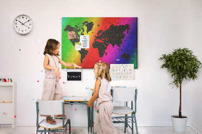 Quadro de aviso de cortiça Mapa mundial