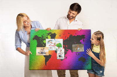 Quadro de aviso de cortiça Mapa mundial