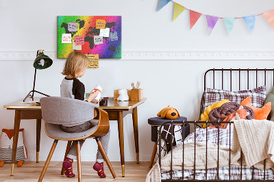 Quadro de aviso de cortiça Mapa mundial