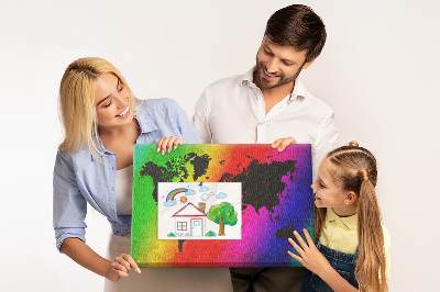 Quadro de aviso de cortiça Mapa mundial