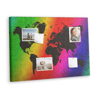 Quadro de aviso de cortiça Mapa mundial