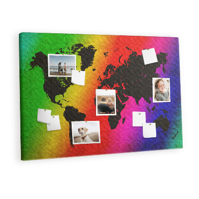 Quadro de aviso de cortiça Mapa mundial