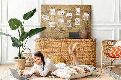 Quadro em cortiça Mapa-múndi vintage