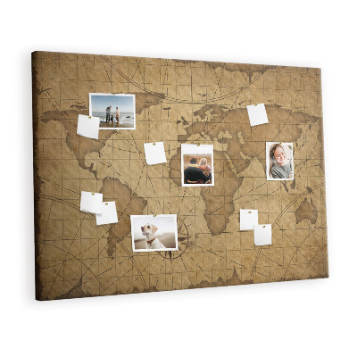 Quadro em cortiça Mapa-múndi vintage